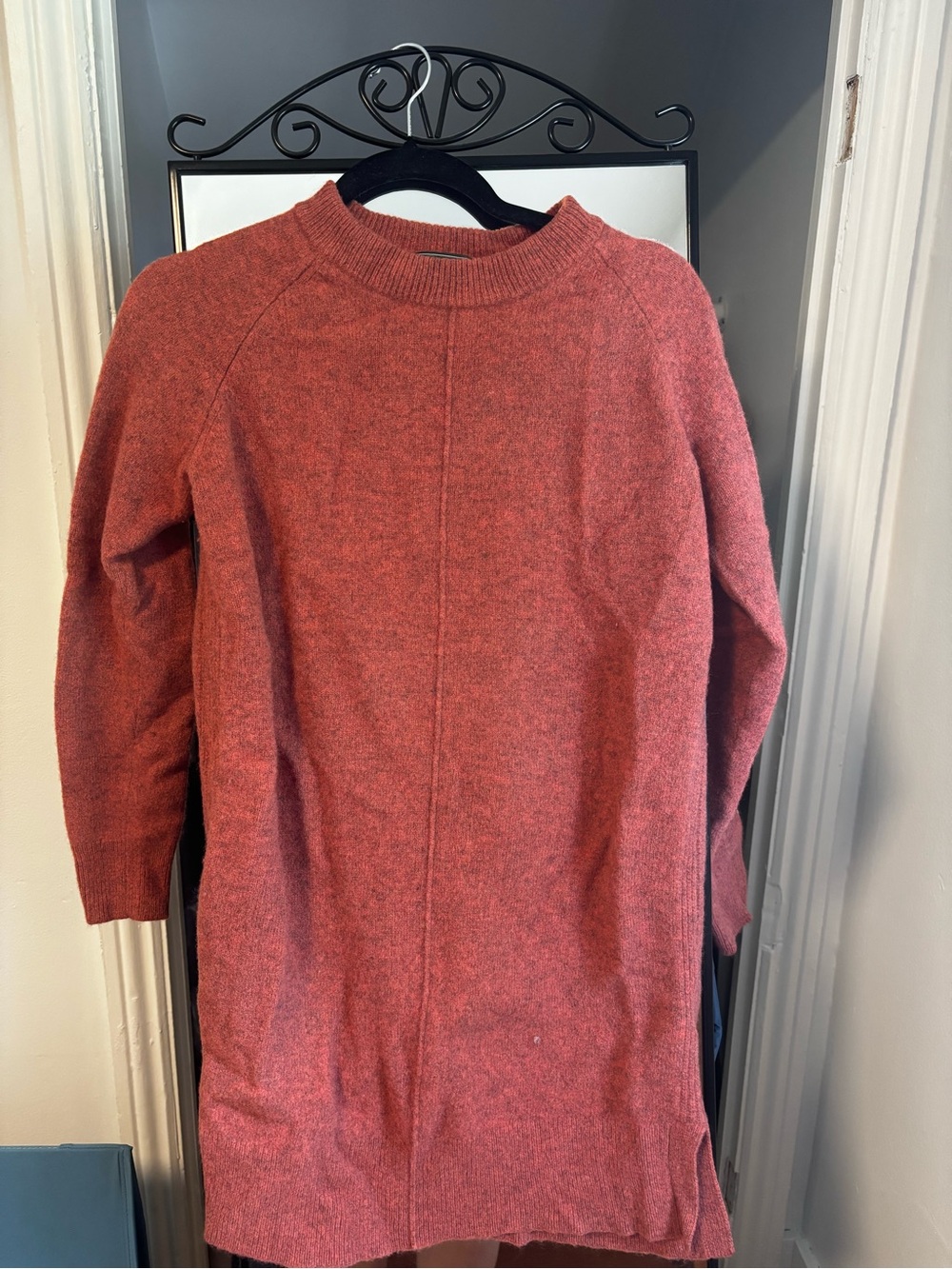 Roots Women's Rust Crewneck Sweater Dress 100% Wool